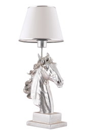 Opviq Lámpara de Mesa Horse Blanco y Plata